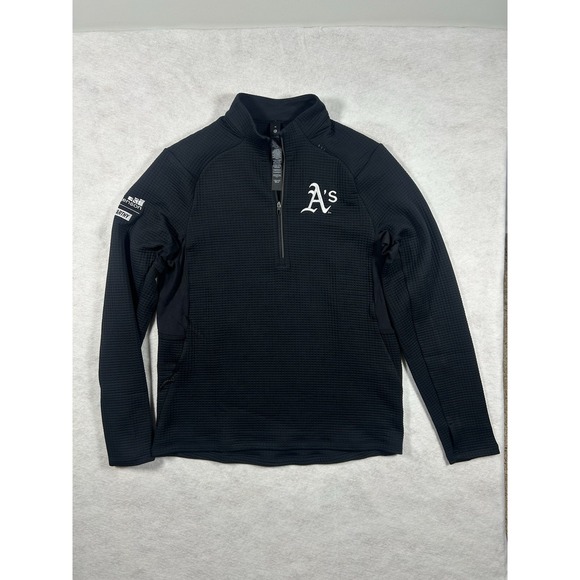 lululemon athletica Other - Lululemon WaffleKnit Half Zip Mens M Black Oakland Athletics MLB Baseball Jacket